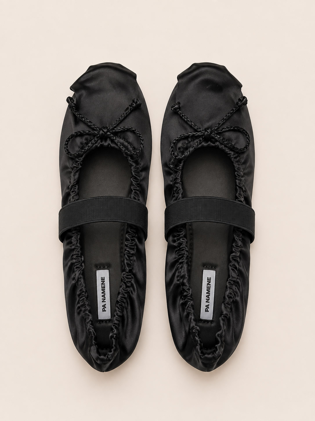 Navy Satin Bow Mary Jane Flats
