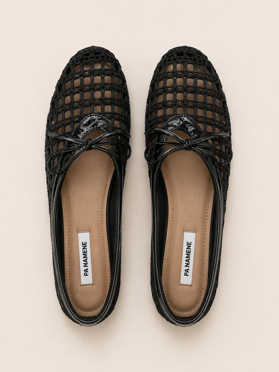 Noir Woven Bow Ballet Flats