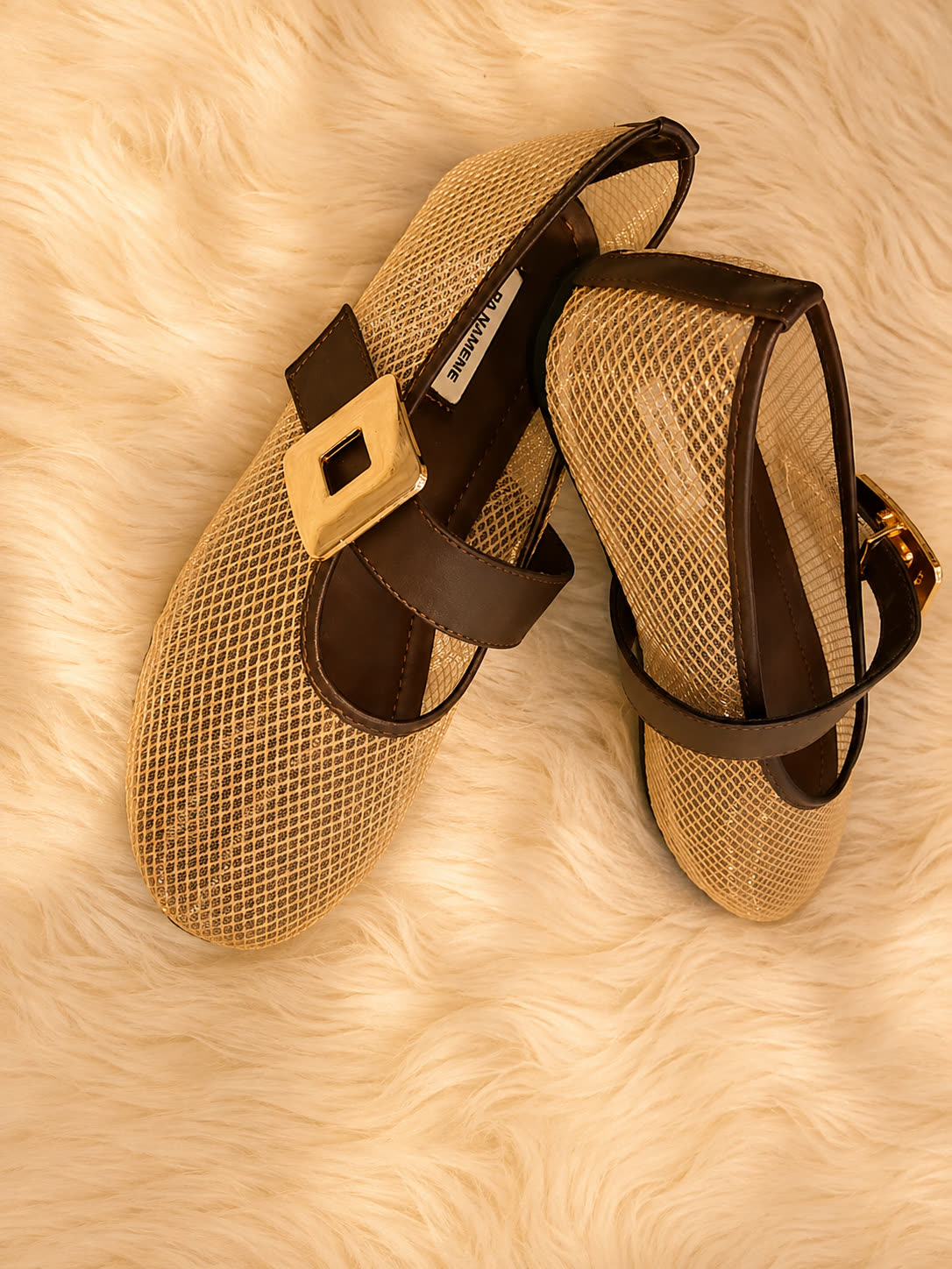 Luxe Mesh Buckle Flats