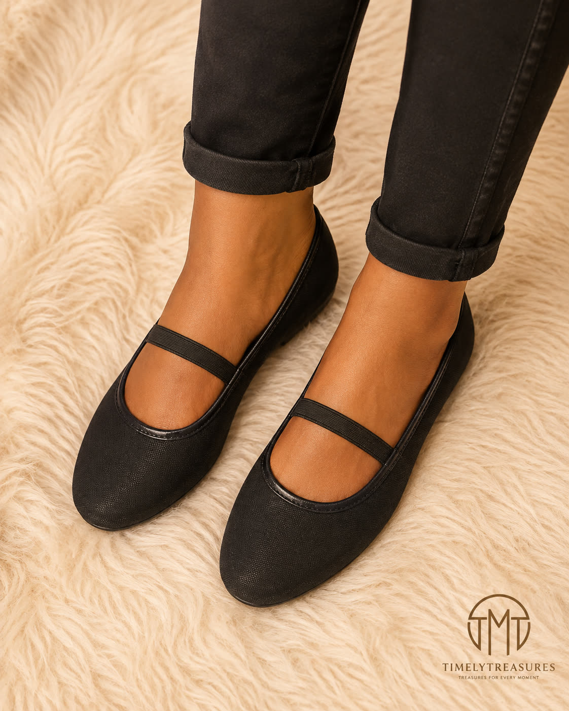Mesh Mary Jane Ballet Flats