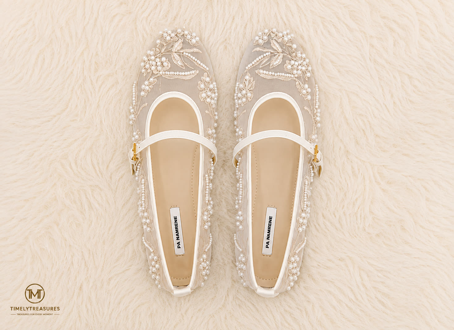 Embellished Sheer Mesh Mary Jane Flats
