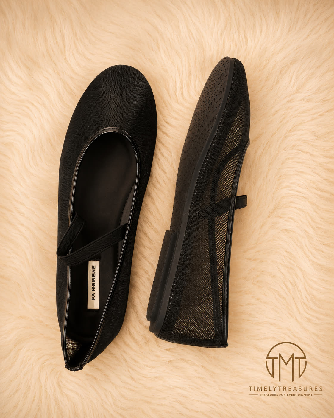 Mesh Mary Jane Ballet Flats