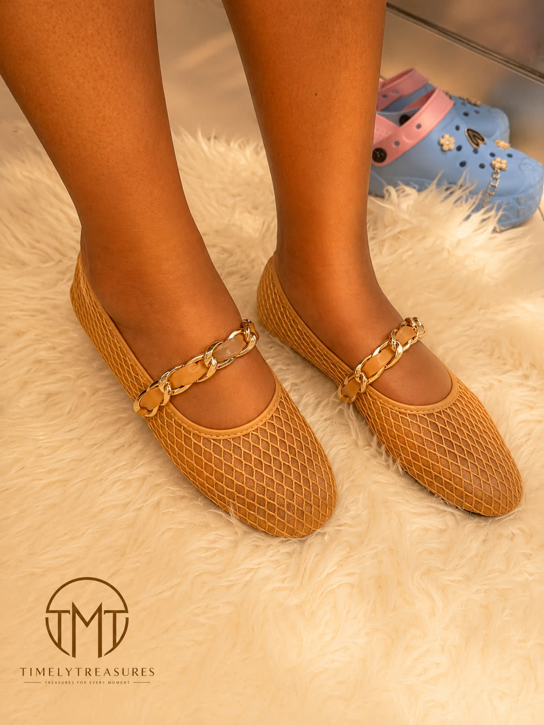 Woven Gold Chain Flats