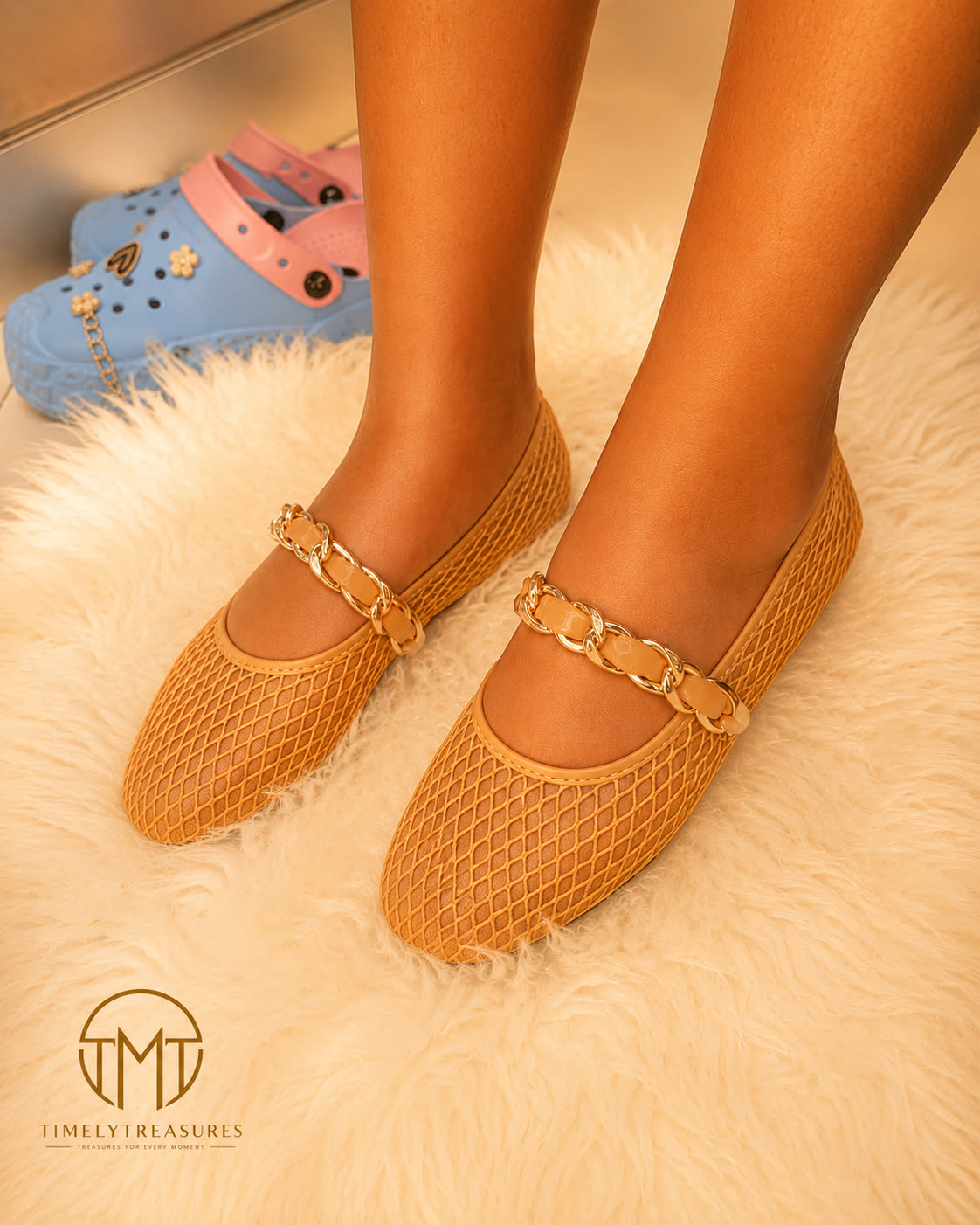 Woven Gold Chain Flats