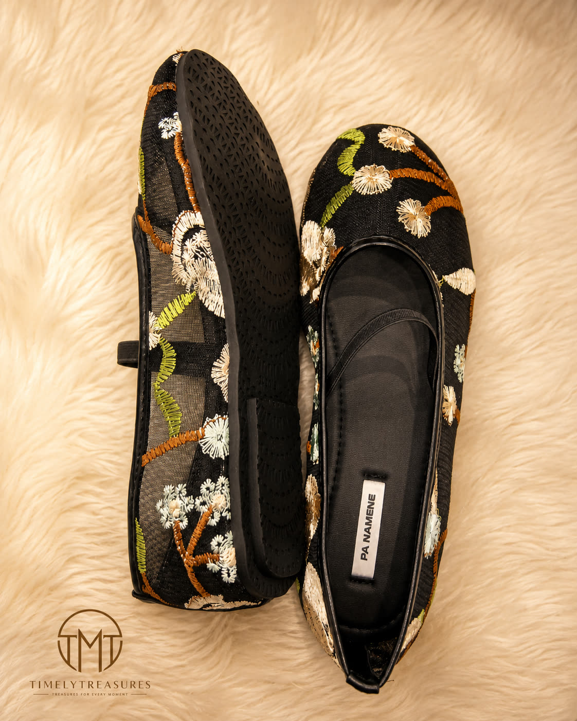 Floral Embroidered Mary Jane Flats